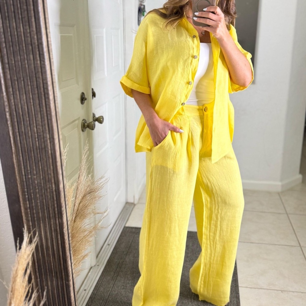Yellow Women's Pants & Jumpsuit Set